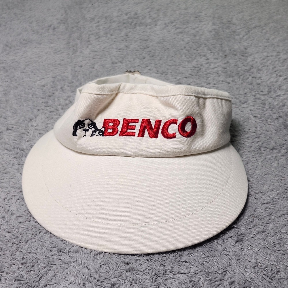 Texace OS Visor White Benco Embroidered Adjustable Vintage Made in USA